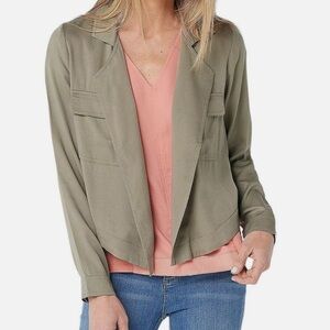 Laurie Felt Open Flowy Utility Jacket in Sage Army Green M